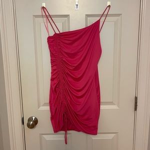 Pink Rouched Mini Dress